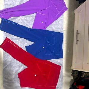 Set of 3 Lulu Lemon High Rise swift Speed crop 21